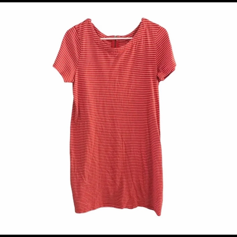 Merona orange/red striped dress size medium